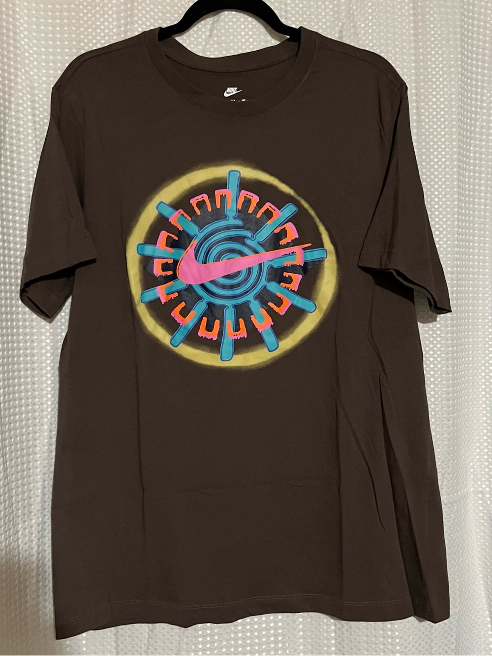 Nike Brown Tee with Neon Target Swoosh